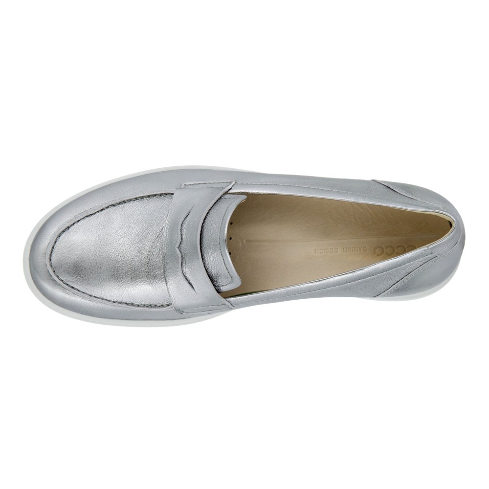 ECCO Womens Loafer Silver - Soft 7 - IKY-094821